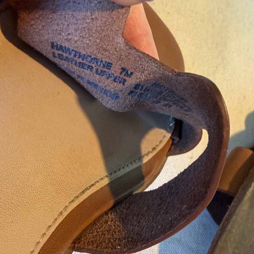 STEVE MADDEN “H” Slide Sandals in Cognac Brown Leather sz 7 - Picture 6 of 6